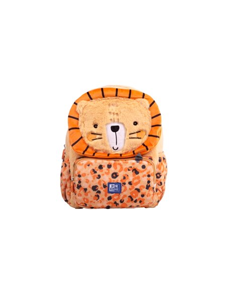 Sac à dos Oxford Kids 8,5 L en peluche douce au toucher avec motifs de lion assortis - Adorable motif lion - Doux et confortable