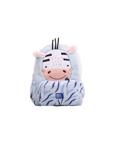 Sac à dos Oxford Kids 8,5 L en peluche douce au toucher avec motif zèbre assorti Zoe - Motif zèbre amusant - Peluche douce - Cap