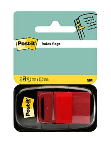 Distributeur d'index Post-it avec 50 marqueurs repositionnables 25,4 x 43,2 mm - Adhérence forte - Pour marquer, pointer ou surl