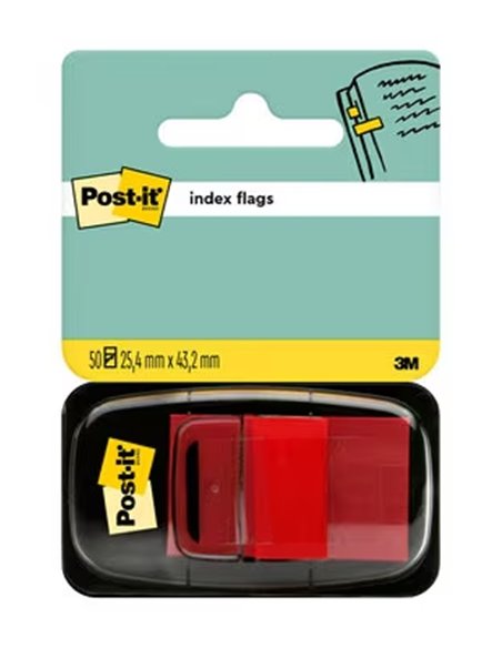 Distributeur d'index Post-it avec 50 marqueurs repositionnables 25,4 x 43,2 mm - Adhérence forte - Pour marquer, pointer ou surl