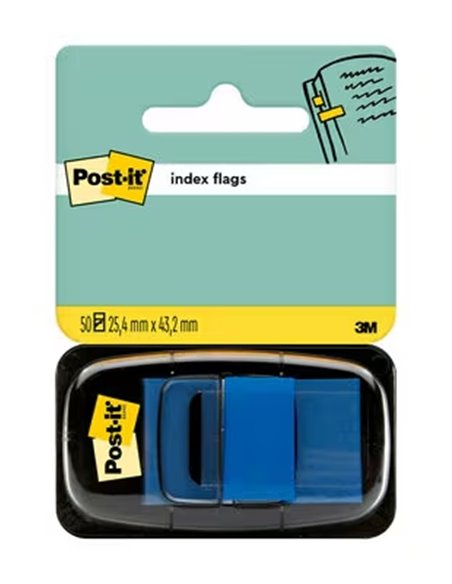 Distributeur d'index Post-it avec 50 marqueurs repositionnables 25,4 x 43,2 mm - Adhérence forte - Pour marquer, pointer ou surl