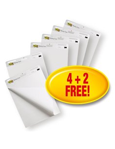 Notes Post-It Super Sticky - 180 notes de réunion - Rectangulaires - 635 x 762 mm - Blanc