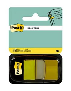 Distributeur d'index Post-it avec 50 marqueurs repositionnables 25,4 x 43,2 mm - Adhérence forte - Pour marquer, pointer ou surl