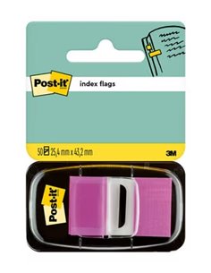 Distributeur d'index Post-it avec 50 marqueurs repositionnables 25,4 x 43,2 mm - Adhérence forte - Pour marquer, pointer ou surl