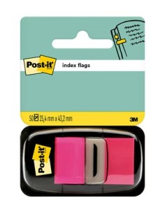 Distributeur d'index Post-it avec 50 marqueurs repositionnables 25,4 x 43,2 mm - Adhérence forte - Pour marquer, pointer ou surl