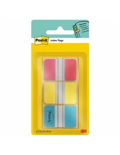 Distributeur d'index Post-It avec 66 marqueurs repositionnables - Forme rectangulaire - Couleurs assorties
