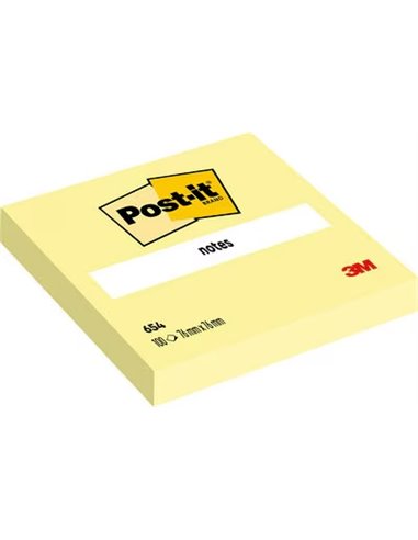 Bloc de 100 Post-it amovibles jaune canari 76 x 76 mm - Papier certifié PEFC - 7100103157 - Jaune clair