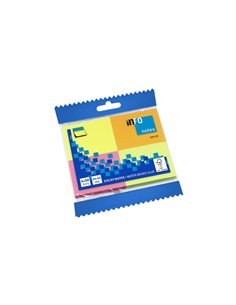 Bloc de 4 blocs de 50 notes autocollantes Global Notes inFO Brillant 50 x 40 mm - Certifié FSC™ - Couleurs jaune, orange, rose e