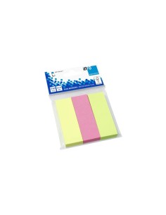 Lot de 3 blocs de 100 marque-pages Global Notes inFO 75 x 25 mm - Certifié FSC™ - Jaune, vert et rose