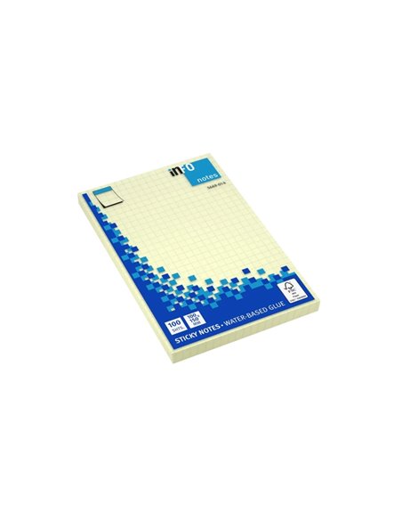Notes autocollantes quadrillées Global Notes inFO, paquet de 100, 150 x 100 mm, certifiées FSC™, jaunes