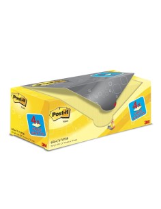Lot de 20 blocs de 100 notes autocollantes repositionnables Post-It - Forme carrée - 76 x 76 mm - Jaune clair