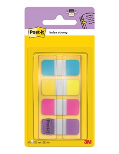 Distributeur d'index Post-It avec 40 marqueurs repositionnables - Forme rectangulaire - Couleurs assorties