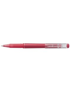 Stylo roller gel effaçable Uni-ball UF-222 - Pointe bille 0,7 mm - Encre thermosensible - Double gomme - Rouge