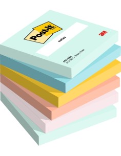 Lot de 6 blocs de 100 notes autocollantes repositionnables Post-It - Forme carrée - 76 x 76 mm - Couleurs assorties