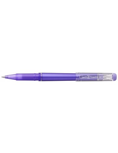 Stylo roller gel effaçable Uni-ball UF-222 - Pointe bille 0,7 mm - Encre thermosensible - Double gomme - Violet
