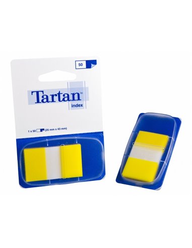 Lot de 12 distributeurs Tartan avec 50 marqueurs repositionnables - 25 x 43 mm - Jaune