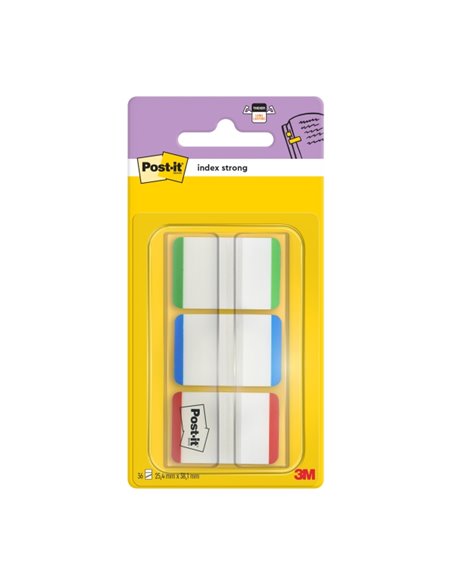 Distributeur d'index Post-It avec 66 marqueurs repositionnables - Forme rectangulaire - Couleurs assorties