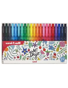 Stylos à bille rétractables Uni-ball UMN-155N Signo RT1, lot de 21 – Pointe de 0,7 mm – Encre gel améliorée – Grip en caoutchouc