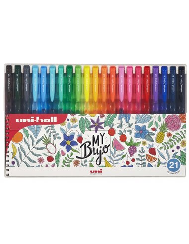 Stylos à bille rétractables Uni-ball UMN-155N Signo RT1, lot de 21 – Pointe de 0,7 mm – Encre gel améliorée – Grip en caoutchouc