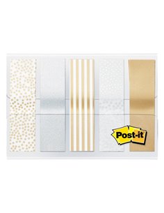 Distributeur d'index Post-It avec 100 marqueurs d'index repositionnables - Forme rectangulaire - Couleurs assorties