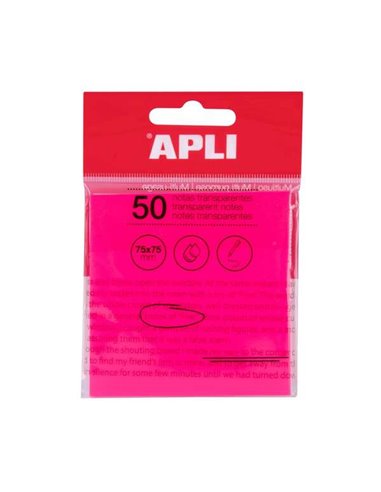 Bloc-notes adhésif transparent Apli (50 feuilles) 75 x 75 mm - Pour prendre des notes sans perdre la visibilité du texte ou de l