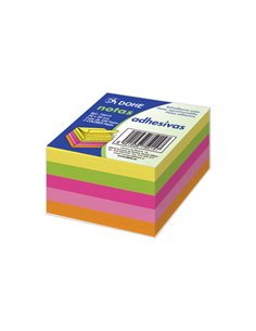 Bloc-notes Dohe Cube de 250 notes repositionnables - Format 50x50mm - Papier 75gr - Idéal pour le bureau et l'école - Couleurs f