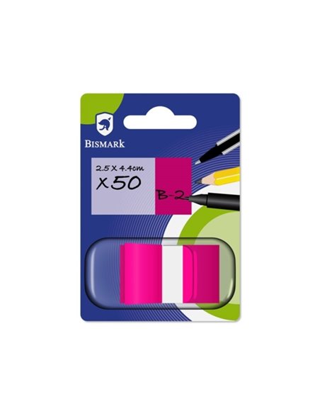 Distributeur Bismark avec 50 marqueurs repositionnables 44 x 25 mm – Pour marquer, pointer ou surligner des informations – Rose