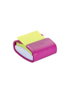 Distributeur Post-It Super Sticky Pro avec 1 bloc de 70 notes adhésives repositionnables Z-Notes - Zig-Zag - Couleurs assorties