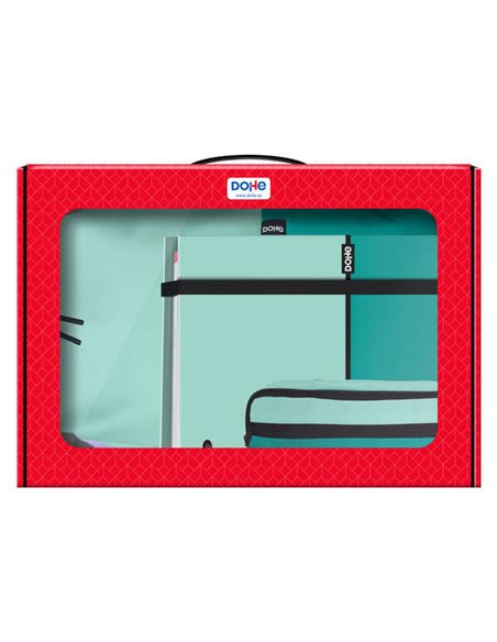 Pack Dohe Duo Sac à dos, classeur et trousse - Mallette cadeau 365 x 515 x 105 mm - Remplacement de classeur A4 - Grand sac à do