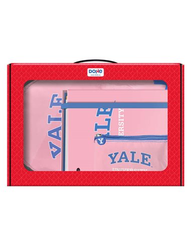 Dohe Yale Pack Sac à dos, classeur et trousse - Mallette cadeau 365 x 515 x 105 mm - Remplacement de classeur A4 - Grand sac à d