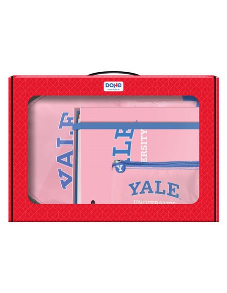 Dohe Yale Pack Sac à dos, classeur et trousse - Mallette cadeau 365 x 515 x 105 mm - Remplacement de classeur A4 - Grand sac à d