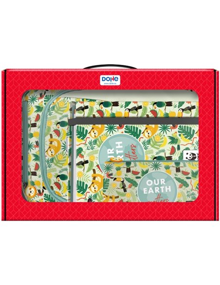 Sac à dos Dohe WWF Tropic + chemise A4 + trousse triple - Mallette cadeau tout-en-un parfaite