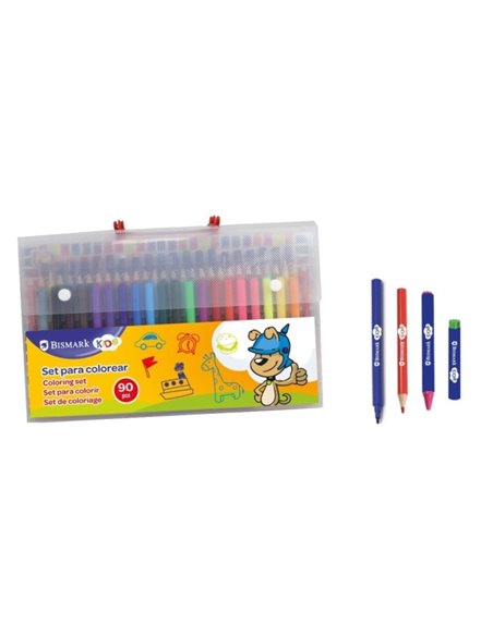 Trousse scolaire Bismark avec 20 marqueurs de couleur, 30 crayons de couleur, 20 crayons de couleur avec pointe et 20 peintures