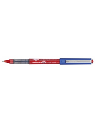 Stylo à encre liquide Uni-ball Eye Ocean Care UB-150ROP - Stylo bille 0,5 mm - Encre résistante à l'eau et à la lumière - Rouge