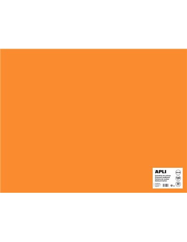 Carton Apli orange fluo 50 x 65 cm 170 g 25 feuilles