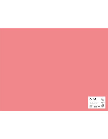 Papier cartonné rose fluo Apli 50 x 65 cm 170 g 25 feuilles