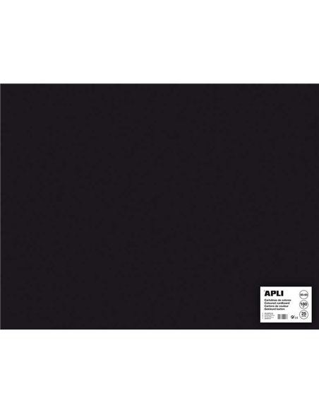Papier cartonné noir Apli 50 x 65 cm 170 g 25 feuilles