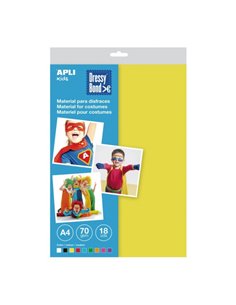 Paquet de 18 feuilles A4 Apli Dressy Bond - Texture effet tissu - Doux - Respirant - Durable - Déperlant - Lavable - Ne s'effilo