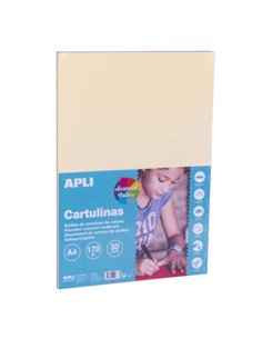 Papier cartonné pastel assorti Apli A4 170 g 50 feuilles