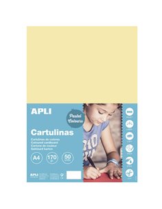 Papier cartonné Apli Vanille A4 170 g 50 feuilles