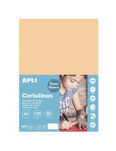 Papier cartonné Apli Saumon A4 170 g 50 feuilles
