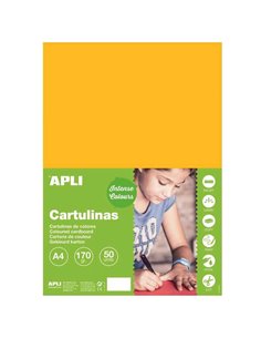 Papier cartonné jaune doré Apli A4 170 g, 50 feuilles