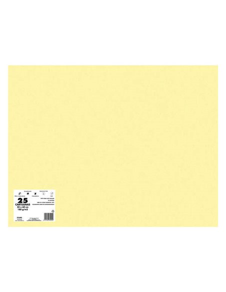 Lot de 25 cartons Dohe 180 g/m² - Format 50 x 65 cm - pH neutre - Sans chlore élémentaire - Colorants biodégradables - Jaune can