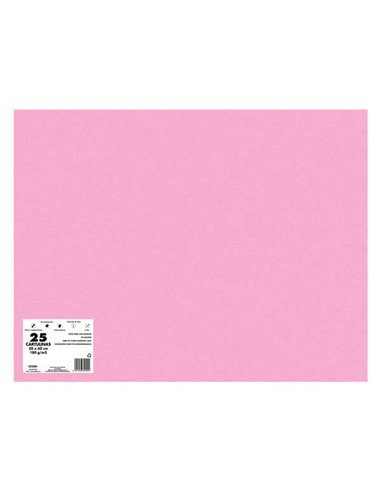 Lot de 25 cartons Dohe 180 g/m² - Format 50 x 65 cm - pH neutre - Sans chlore élémentaire - Colorants biodégradables - Rose