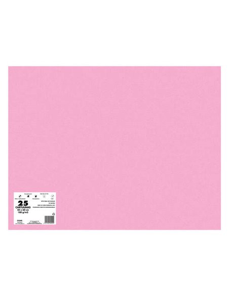 Lot de 25 cartons Dohe 180 g/m² - Format 50 x 65 cm - pH neutre - Sans chlore élémentaire - Colorants biodégradables - Rose