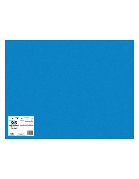 Lot de 25 cartons Dohe 180 g/m² 50 x 65 cm - pH neutre - Sans chlore élémentaire - Colorants biodégradables - Bleu Bermudes