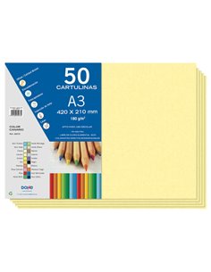 Papier cartonné Dohe A3 - 50 feuilles - 180 g - Idéal pour les travaux manuels et les projets scolaires