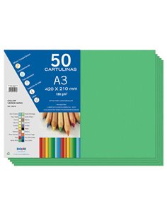 Papier cartonné Dohe A3 - 50 feuilles - 180 g - Vert