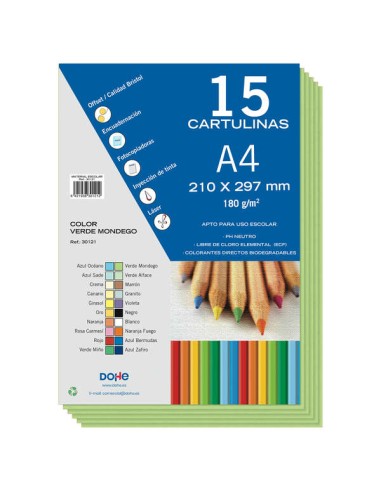 Papier cartonné Dohe A4 - 15 feuilles - Idéal pour les travaux manuels et les projets scolaires