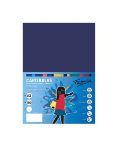 Lot de 25 feuilles de papier cartonné Fabrisa 180 g/m² - Format A3 - Bleu foncé